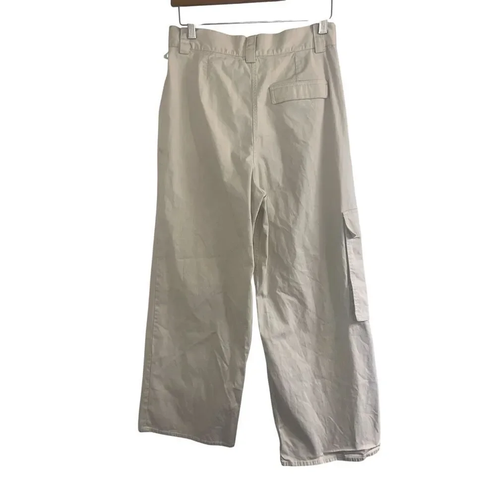 ✨COS Cotton Cargo Sz 4 Trousers in Cream Beige✨